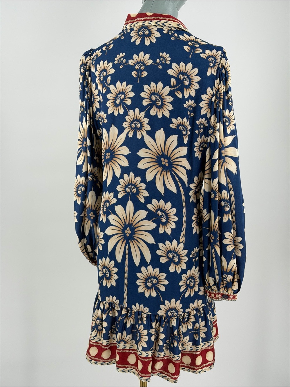 🆕 FARM Rio 🧿 NWOT Luna Floral Printed Mini Dress, Blue - Sz Large - Picture 8 of 16